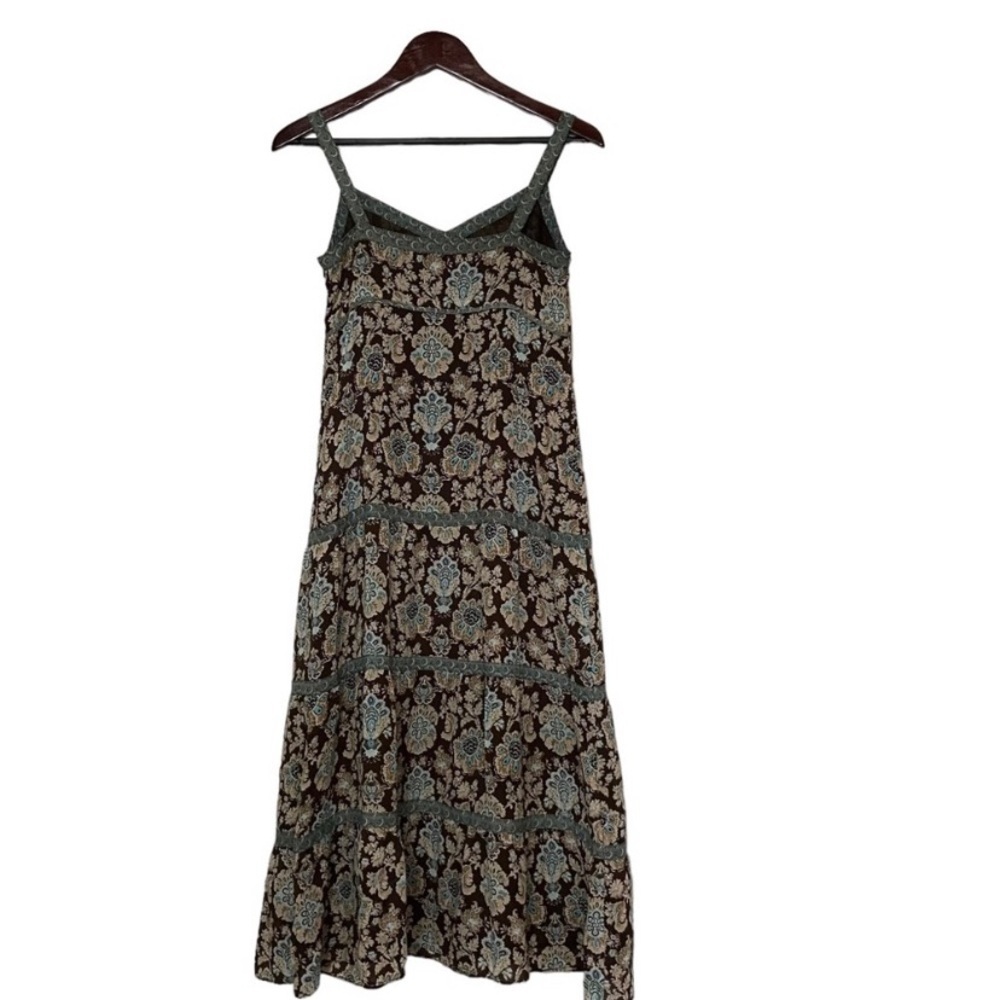 Ann Taylor LOFT Boho Floral Maxi Dress 0P | Brown Blue | Tiered Sundress | NWOT - Picture 8 of 12